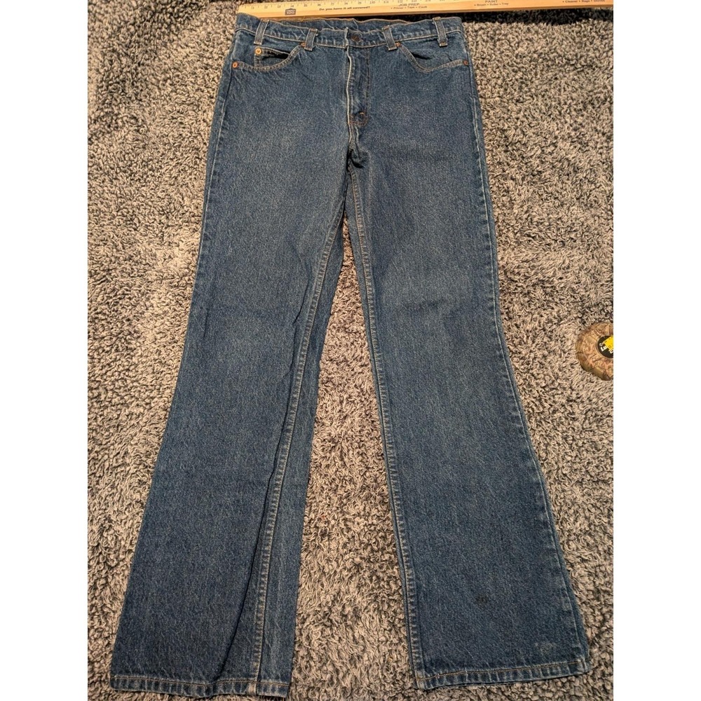Vintage Levi's 517 Men's Orange Tab Jeans USA Fit 33x31 Boot Cut Blue Very Good